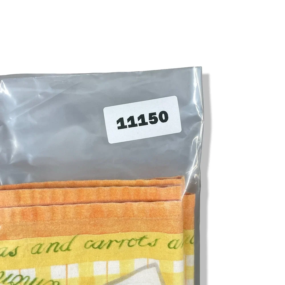 Lauren Ashley Kitchen Towels Set of 2‎ Yellow Gingham Fruit Print Cotton Napkins
